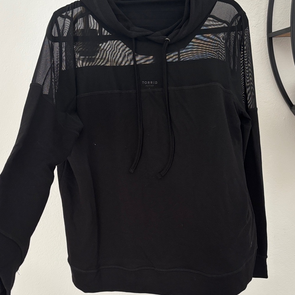 Torrid Black Mesh Accent Hoodie